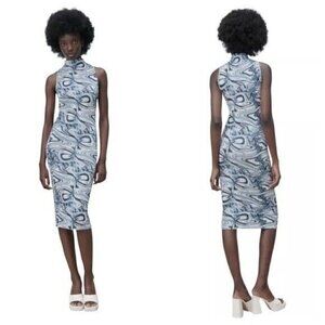 Zara Cut-Out Jacquard Dress Size Small Bloggers Favorite
